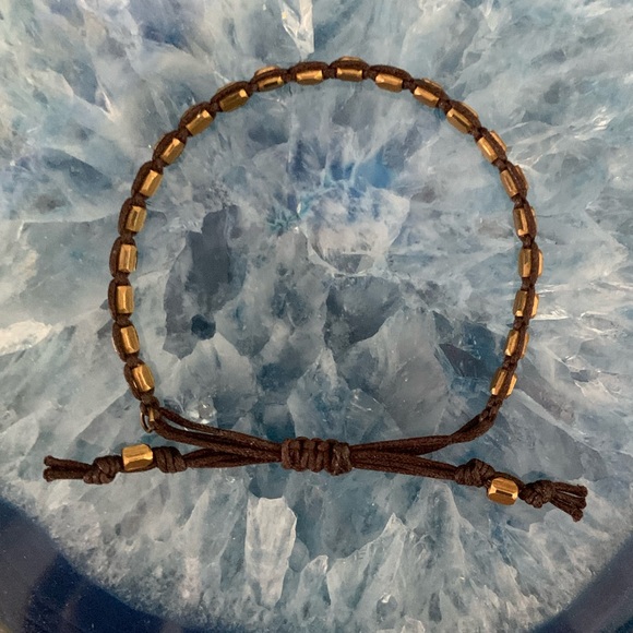 Tai Jewelry - TAI Leather Bracelet Gold Tone Beads